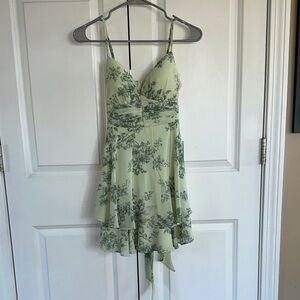 B. Smart Sage Green Floral Mini Dress